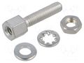 M3; Kit: nut,spring washer,washer x2,screw with threaded head AMPHENOL COMMUNICATIONS SOLUTIONS 863001061TLF