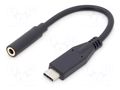 Adapter; USB 3.1; Jack 3.5mm socket,USB C plug; nickel plated DIGITUS AK-300321-002-S