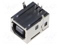 Connector: USB B; socket; THT; PIN: 4; angled 90°; USB 2.0; 1.5A GCT USB1030-GF-P-B-B