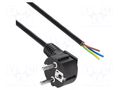 Cable; 3x1.5mm; CEE 7/7 (E/F) plug angled,wires,SCHUKO plug AKYGA AK-OT-01S