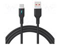 Cable; USB 2.0; USB A plug,USB C plug; nickel plated; 1m; black AKYGA AK-USB-62