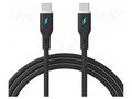 Cable; USB 2.0; USB C plug,both sides; nickel plated; 1m; black AKYGA AK-USB-67