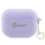 Guess GUAP2LSCHSU AirPods Pro 2 cover purple/purple Silicone Charm Heart Collection, Guess 3666339110994 3666339110994