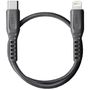 Uniq Flex USB-C / Lightning 18W nylon cable 30 cm - gray, UNIQ 8886463671207 8886463671207