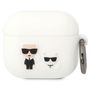 Karl Lagerfeld KLACA3SILKCW AirPods 3 cover white/white Silicone Karl &amp; Choupette, Karl Lagerfeld 3666339088217 3666339088217