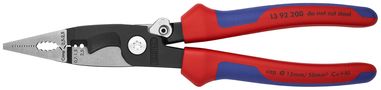 KNIPEX 13 92 200 Pliers for Electrical Installation with multi-component handles black atramentized 200 mm 13 92 200 4003773075103