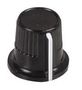 KNOB, 12MM, BLACK, CAP 3.2 SHAFT CP-LB12-6-1D