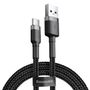 Baseus Cafule cable USB-C 3A 1m (Gray+Black), Baseus CATKLF-BG1