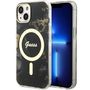 Guess GUHMP14SHTMRSK iPhone 14 6.1&quot; black/black hardcase Golden Marble MagSafe, Guess 3666339115753 3666339115753