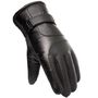 Men's insulated PU leather phone gloves - black, Hurtel 5907769308031 5907769308031