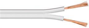 Speaker Cable white, 25 m - 25 m roll, cable diameter 2 x 2.5 mm², CU 15116