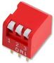 DIP SWITCH, 3POS, SPST-NO, PIANO KEY, TH MCNDP-03V