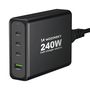 Wozinsky WGCSB 240W GaN Wall Charger USB-A / 3 x USB-C - Black, Wozinsky 5907769308680 5907769308680