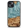 Wood and resin case for iPhone 15 Plus Bewood Unique Uranus - blue and white, Bewood 5907511792743 5907511792743