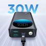 Powerbank Joyroom JR-PBF02 30W 20000mAh + USB-A - USB-C cable 0.25m - black, Joyroom 6941237115683 6941237115683