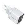 Choetech PD6052 USB-C USB-A PD 35W GaN wall charger with display - white, Choetech 6932112106162 6932112106162
