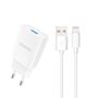 Dudao A4EU USB-A 2.1A wall charger - white + USB-A - Lightning cable, Dudao 6976625331956 6976625331956