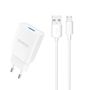 Dudao A4EU USB-A 2.1A wall charger - white + USB-A - micro USB cable, Dudao 6976625331963 6976625331963