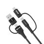 Wozinsky WNBAA 4in1 cable 2x USB-C 1x USB-A 1x Lightning 60W 1 m - black, Wozinsky 5907769308819 5907769308819