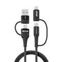 Wozinsky WNBAA 4in1 cable 2x USB-C 1x USB-A 1x Lightning 60W 1 m - black, Wozinsky 5907769308819 5907769308819