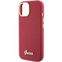 Guess Silicone Script Metal Logo &amp; Frame case for iPhone 15 - red, Guess 3666339149048 3666339149048