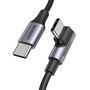 Ugreen US334 70643 USB-C (angled) / USB-C (straight) cable 100W PD 1m - black, Ugreen 6957303876433 6957303876433