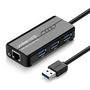 Ugreen 20265 USB-A / RJ45 1000 Mbps HUB 3x USB 3.0 network adapter - black, Ugreen 6957303822652 6957303822652