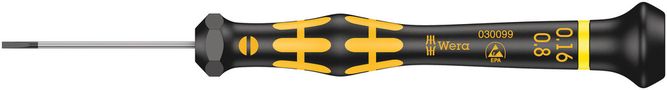 1578 A ESD Kraftform Micro screwdriver for slotted screws, 0.16x0.8x40, Wera 05030099001