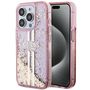 Guess Liquid Glitter Gold Stripes case for iPhone 15 Pro - pink, Guess 3666339223687 3666339223687