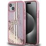 Guess Liquid Glitter Gold Stripes case for iPhone 15 Plus / 14 Plus - pink, Guess 3666339223670 3666339223670