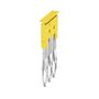 Cross-connector (terminal), Plugged, Number of poles: 3, Pitch in mm: 5.10, Insulated: Yes, 24 A, yellow Weidmuller 1608870000 04008190061630