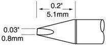 TIP, CHISEL, 0.8 X 5MM UFTC-7CH08