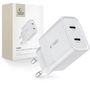 Tech-Protect C20W charger 2x USB-C PD 20W - white, Tech-Protect 5906203695669 5906203695669