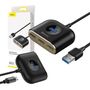 Baseus Square Round USB Adapter, HUB USB 3.0 to 1x USB 3.0 + 3x USB 2.0.1m (Black), Baseus CAHUB-AY01