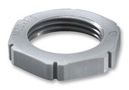 LOCKNUT, PLASTIC, GREY, M32 EMUG 32 GRY