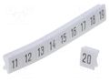 Marker; white; Width: 5mm; Marking: 11-20; push-in; 250pcs. KURANT DK-Z5/C-1