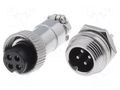 Connector: microphone MINI; socket,plug; male,female; PIN: 4; MINI CONNFLY DS1110-01-4B6