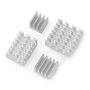 Set of heat sinks for Raspberry Pi - with heat transfer tape - silver - 4pcs. DNG-18745 5904422353025