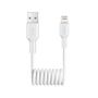 Puro 12W USB-A - Lightning Spiral Cable 1m - White, Puro PUCAPLT12WSPWHI PUCAPLT12WSPWHI