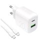 Puro PROLITE 20W USB-A / USB-C wall charger + USB-C - USB-C cable 1.2m - white, Puro PUTCUSBAC20WDYKCCWHI PUTCUSBAC20WDYKCCWHI