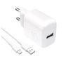 Puro PROLITE 10W USB-A wall charger + USB-A - USB-C cable 1.2m - white, Puro PUTCUSBA10WDYKACWHI PUTCUSBA10WDYKACWHI