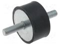 Vibration damper; M8; Ø: 40mm; rubber; L: 20mm; Thread len: 23mm ELESA+GANTER DVA1-40-20-M8