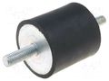 Vibration damper; M8; Ø: 40mm; rubber; L: 40mm; Thread len: 23mm ELESA+GANTER DVA1-40-40-M8