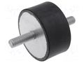 Vibration damper; M10; Ø: 60mm; rubber; L: 30mm; Thread len: 28mm ELESA+GANTER DVA1-60-30-M10