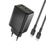 Dudao A29C 65W GaN Wall Charger + USB-C Cable - Black, Dudao A29C_Black A29C_Black