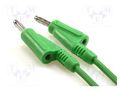 Test lead; 60VDC; 20A; banana plug 4mm,both sides; Len: 1m; green AXIOMET PP101-G