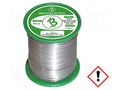 Tin; lead free; Sn99Ag0,3Cu0,7; 1mm; 0.5kg; reel; 217÷227°C BROQUETAS ECO5-10/05H