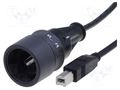 Cable; USB 2.0; USB A plug,USB B plug; 4m; IP66,IP68,IP69K; 1A BULGIN PXP6040/A/5M00