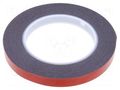 Tape: fixing; W: 12mm; L: 5m; Thk: 1.2mm; double-sided; acrylic; black AFTC AFTC-6411-12MM-5M