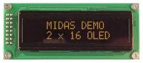 OLED, 2X16, YELLOW/GREEN ON BLACK MCOB21605B1V-EYP